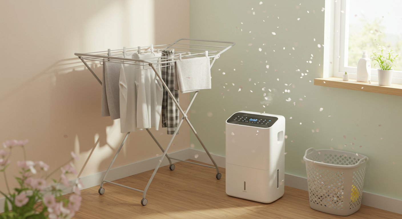 제습기 앞에서 빨래를 건조하는 효과적인 방법