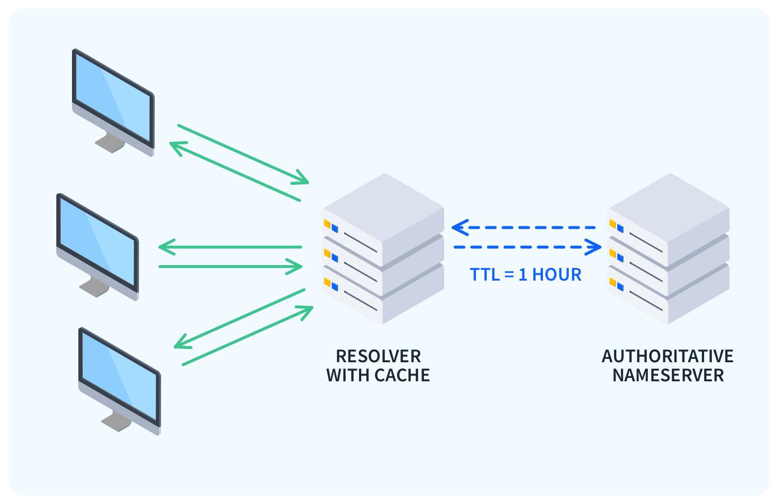 로컬 DNS 캐시 조회와 DNS 서버 조회