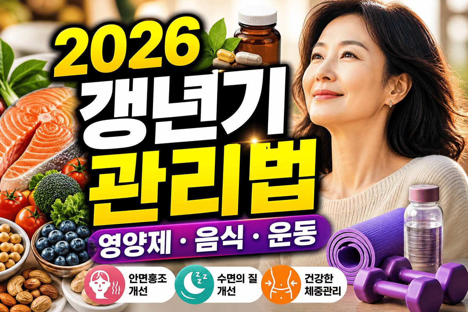 2026 갱년기 관리법 (영양제, 음식, 운동)