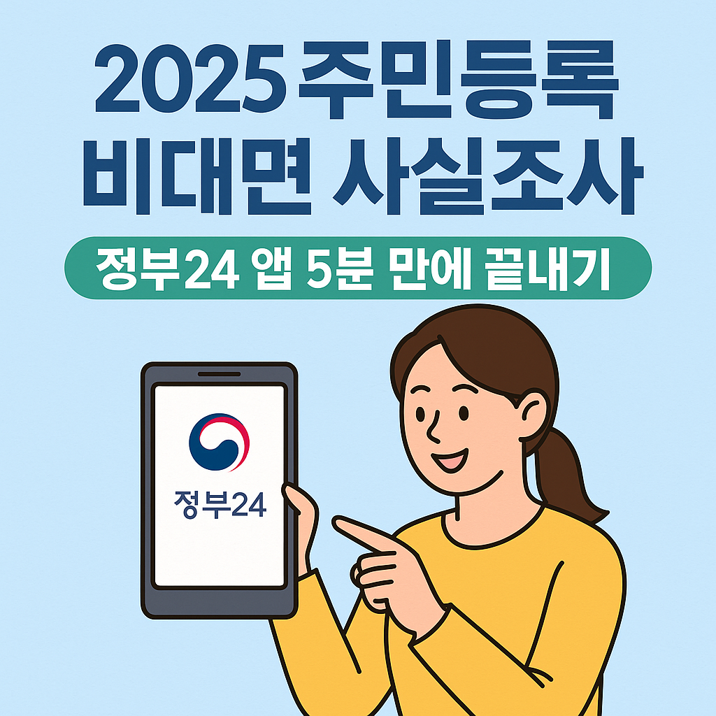 2025 주민등록 비대면 사실조사 참여 방법 (정부24 앱 가이드)
