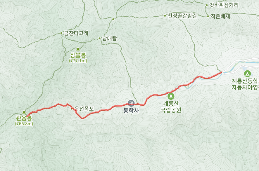 계룡산 등산코스