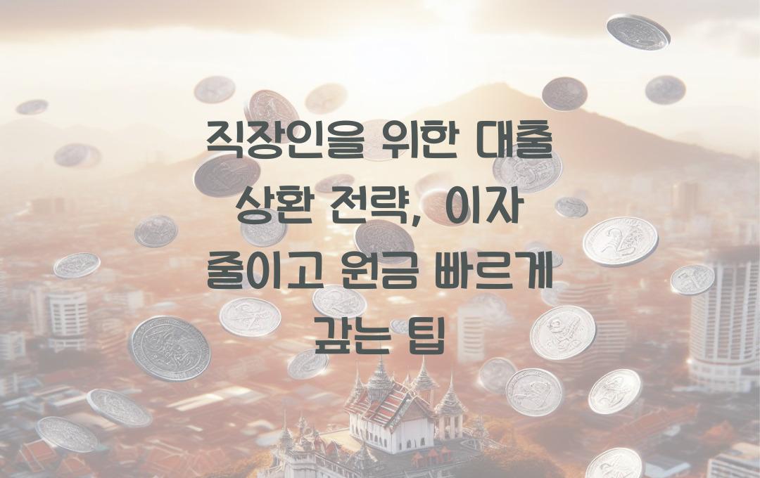 직장인을 위한 대출 상환 전략 (이자 줄이고 원금 빨리 갚는 법)