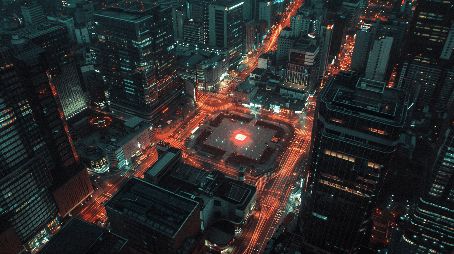 도심-중심의-광장을-하늘에서-찍은-이미지