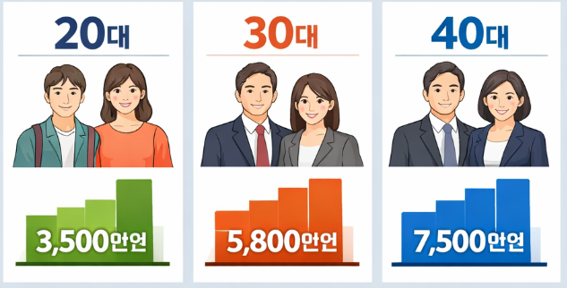 나이대별 연봉표