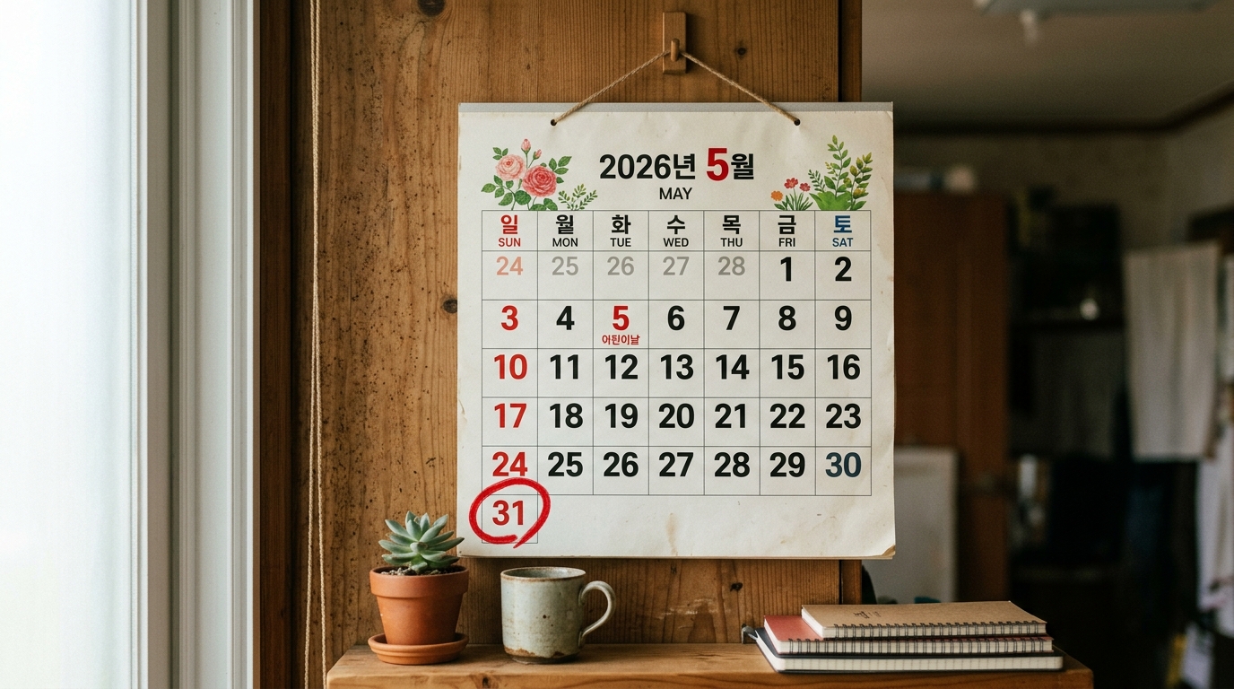2026년 5월 종합소득세 신고 마감일을 달력에 표시하여 기억하는 방법