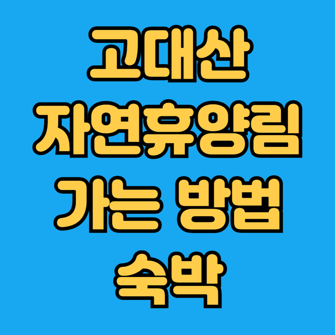 고대산자연휴양림 가는 방법 숙박