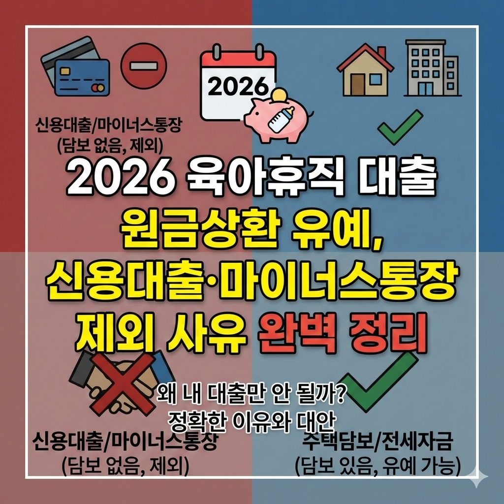 2026 육아휴직 원금상환 유예, 신용대출은 왜 안 될까? 제외 사유 완벽 정리