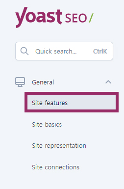 Yoast SEO General Site features