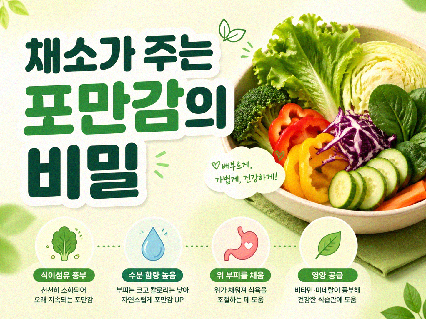 배달 음식에 채소 넣었더니 포만감이 달라졌어요