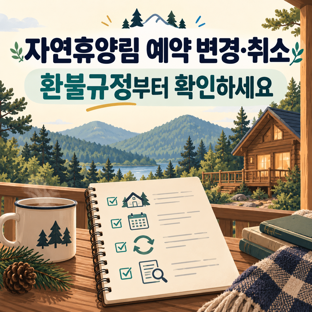 자연휴양림 예약 변경&middot;취소 방법 - 취소 전 환불규정 확인 순서