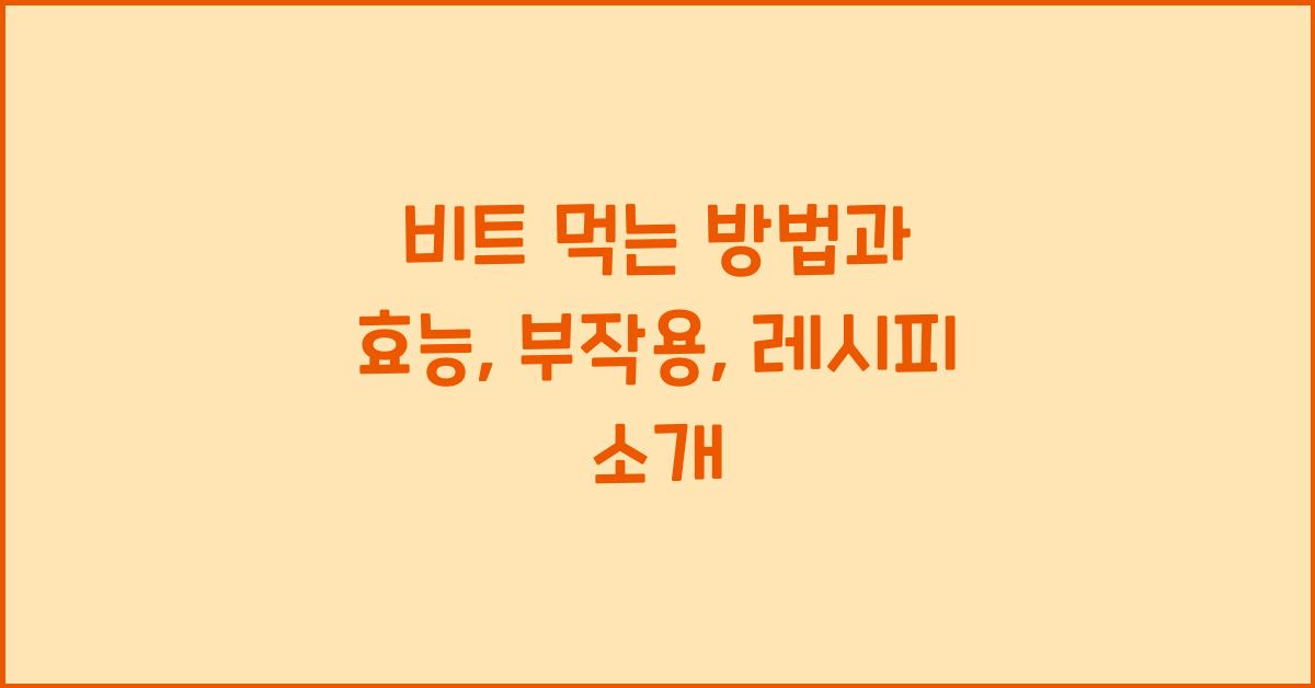 비트 먹는 방법