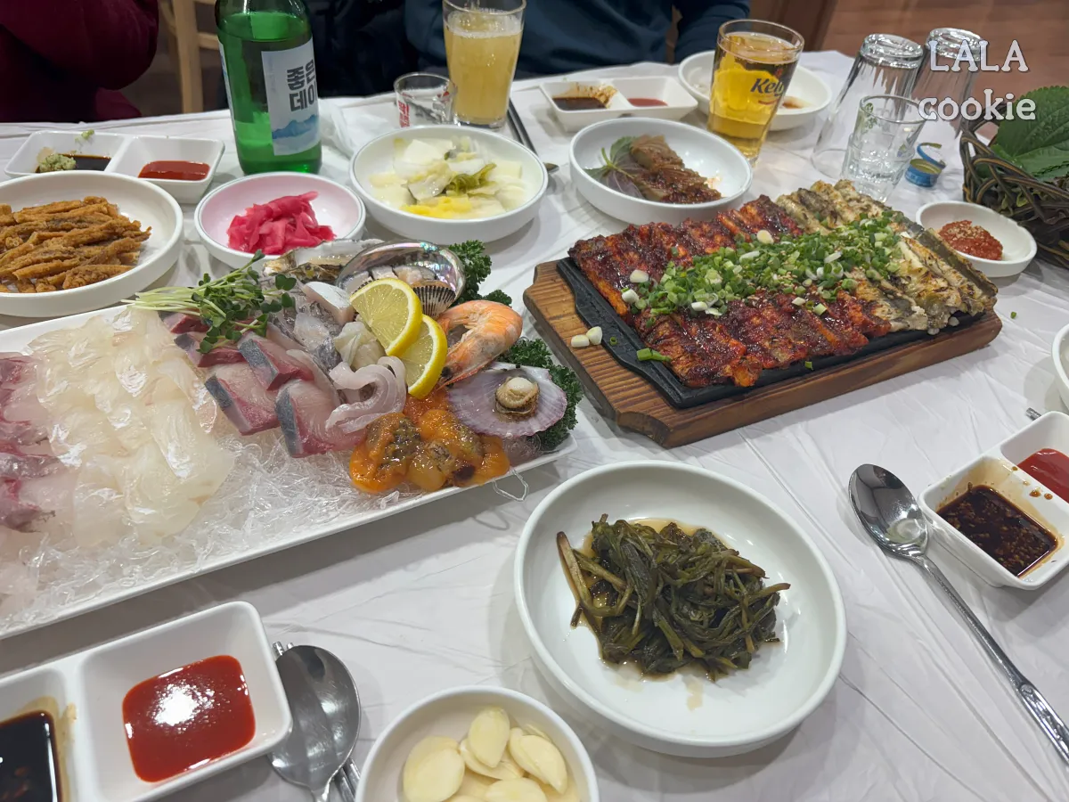 댓거리-맛집-가포한성장어구이-주문한-메뉴들