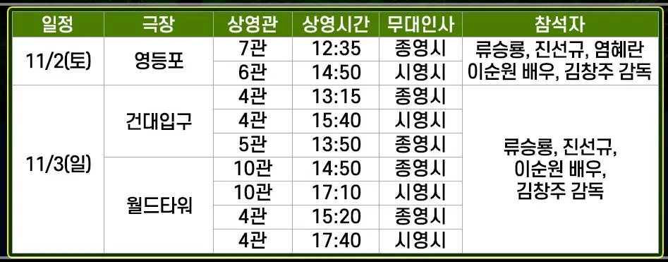 아마존-활명수-무대인사-일정-예매-롯데시네마-메가박스-CGV