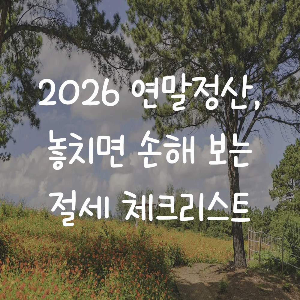 2026 연말정산 완전 가이드: 카드·월세·연금·의료비 절세 체크리스트
