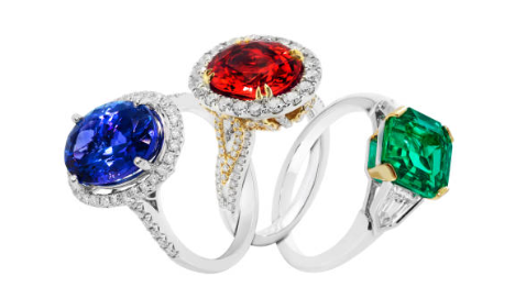 사파이어 루비 에메랄드 반지 사진