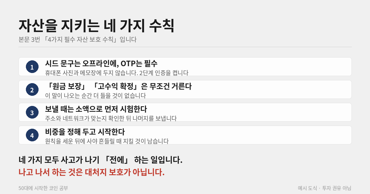 코인 자산을 지키는 네 가지 수칙