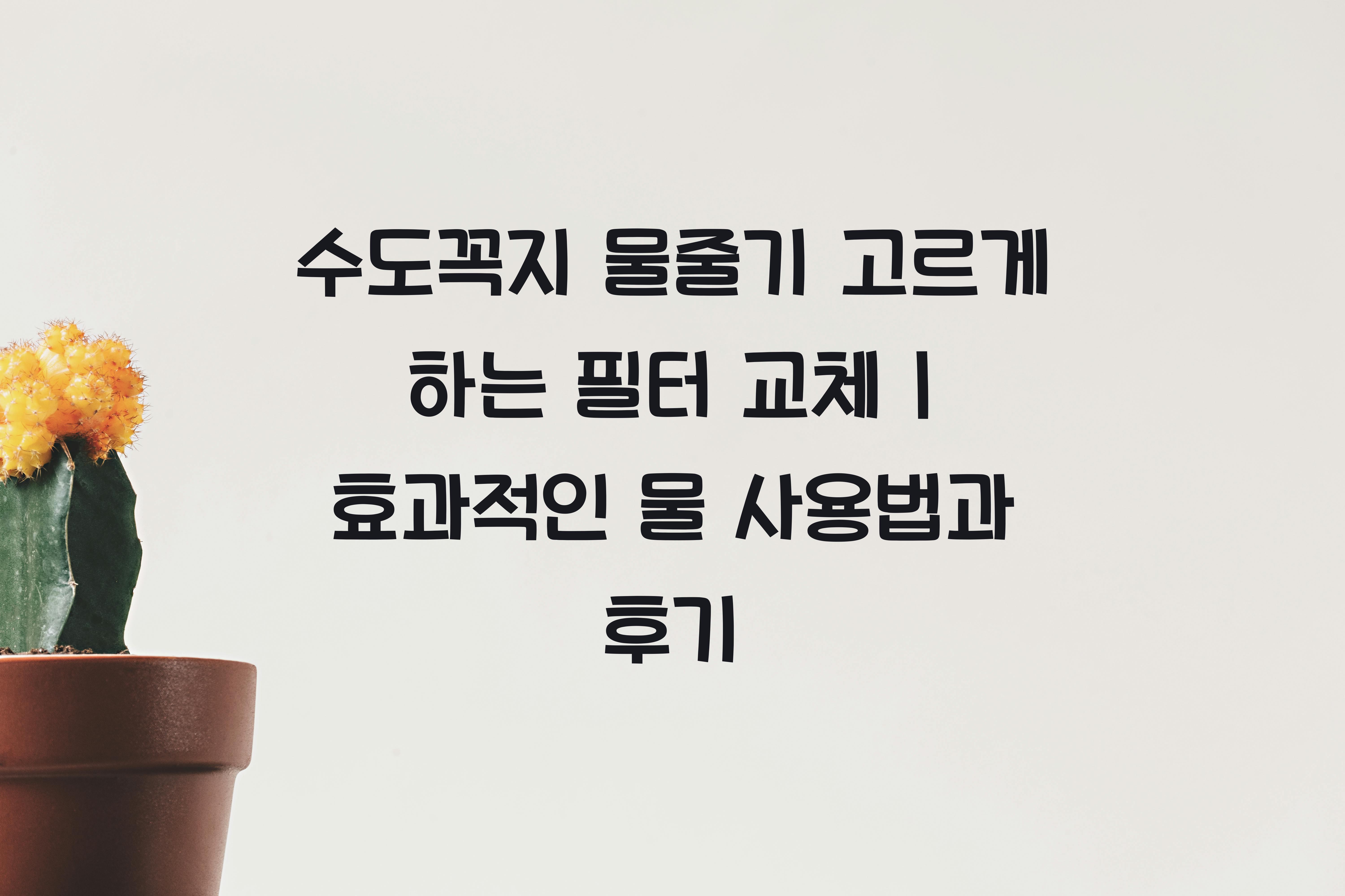 수도꼭지 물줄기 고르게 하는 필터 교체