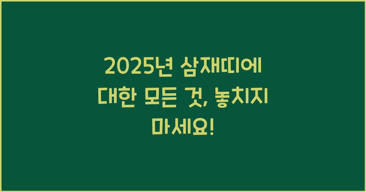 2025년 삼재띠