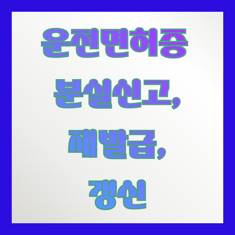 운전면허증 재발급