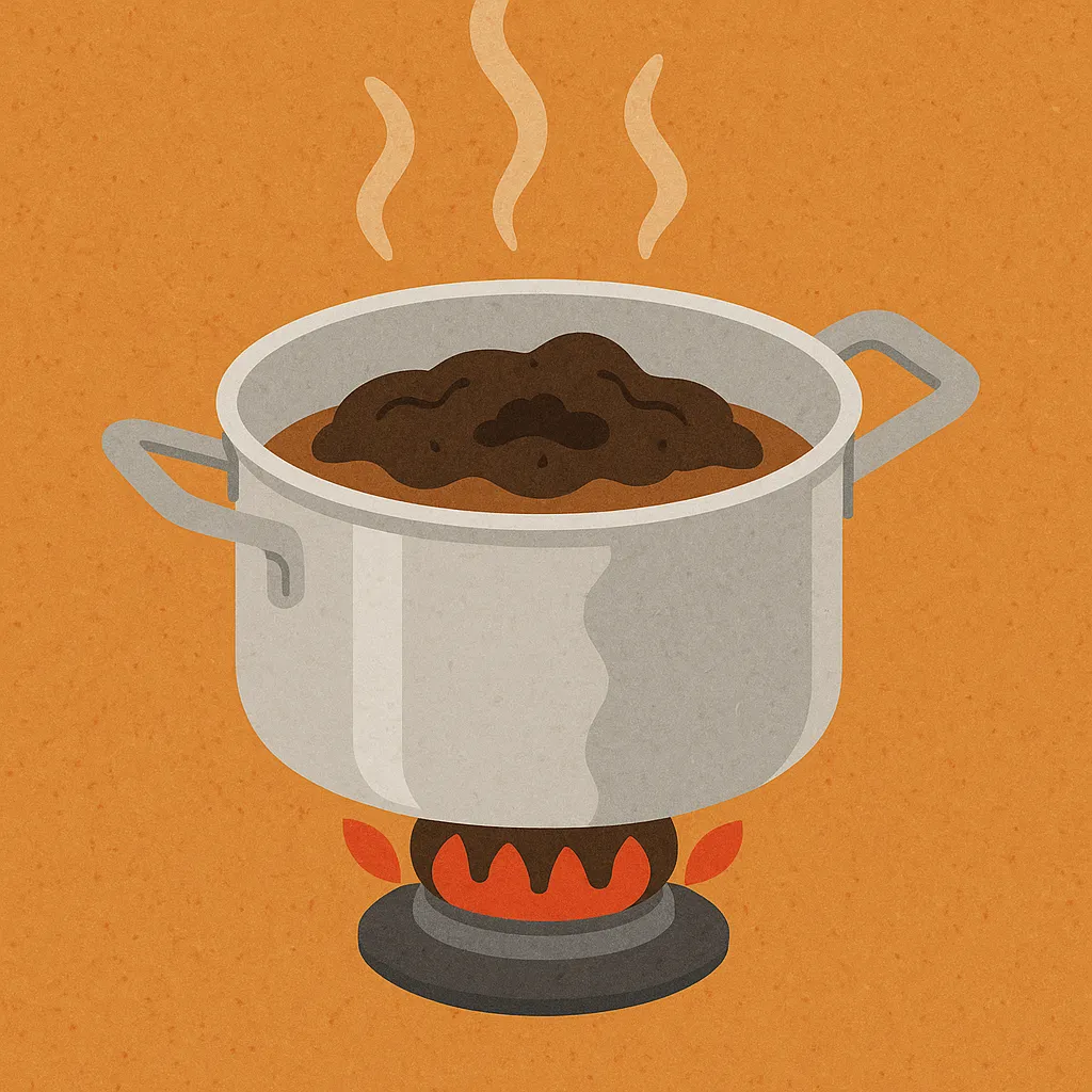 냄비에-음식이-눌어붙는-이유를-표현한-일러스트