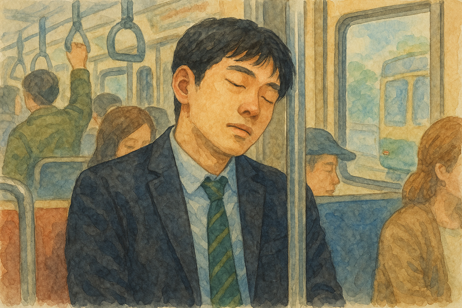 지하철에서 잠든 남자