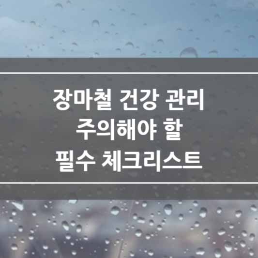 장마철 건강 관리, 주의해야 할 필수 체크리스트