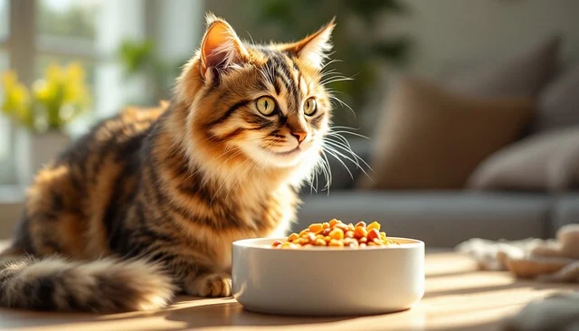 고양이와 사료 이미지