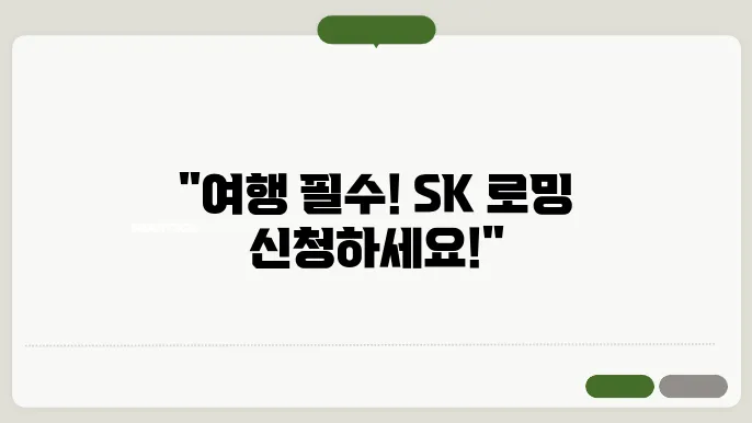 sk 로밍 신청
