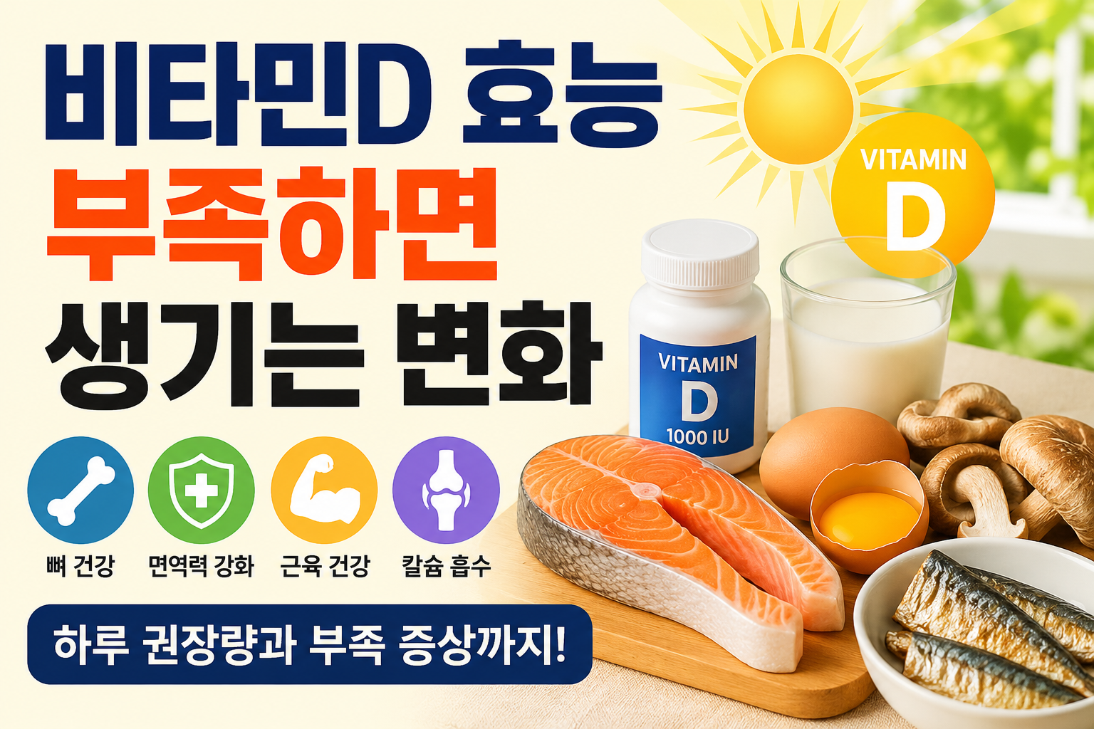 비타민D 효능과 부족 증상 설명 이미지