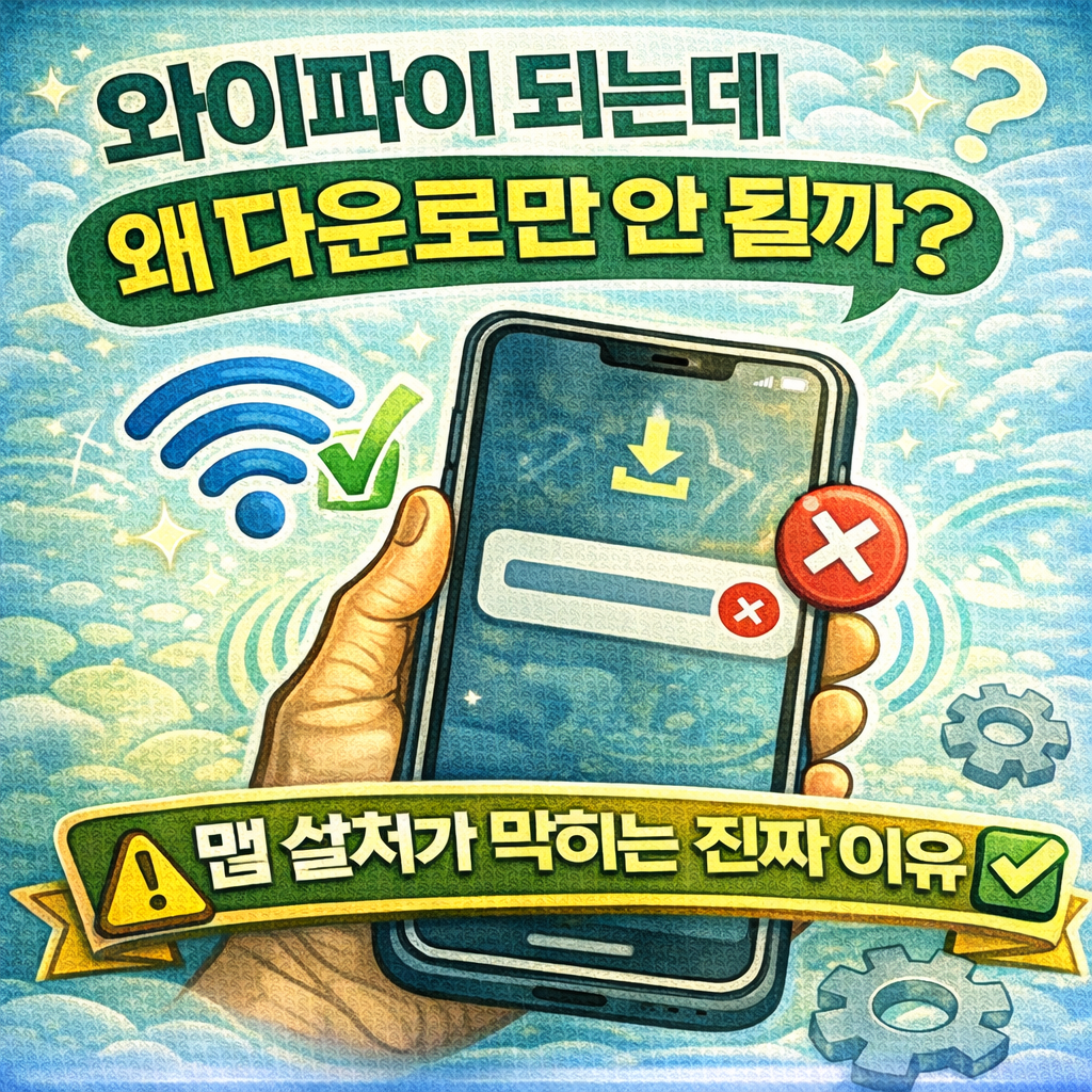 와이파이 연결 시 앱 다운로드만 안 될 때 이유