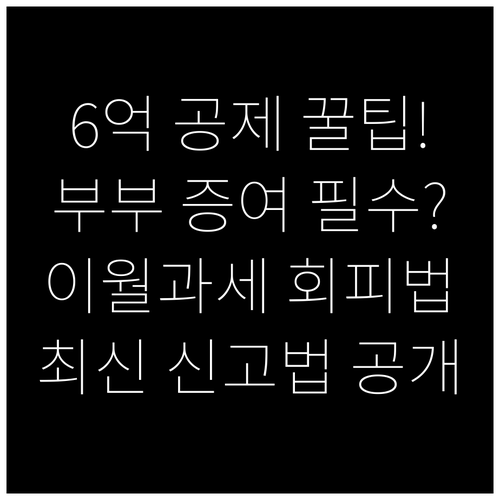 부부 자산 분산 전략: 6억 공제 조..