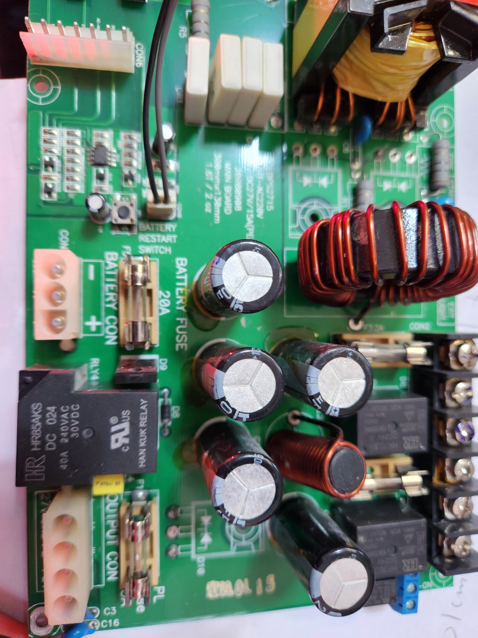 소방수신기파워 LDPS2715 DPU15-15 BPS400-GFS PSU300-BH-BAT PSU450 PSM800 콘덴서 열화, 전원 회로 부품 손상, 보호 회로 이상 수리 완료