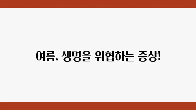 열사병 vs 일사병 vs 일광화상 차이점와 응급소율