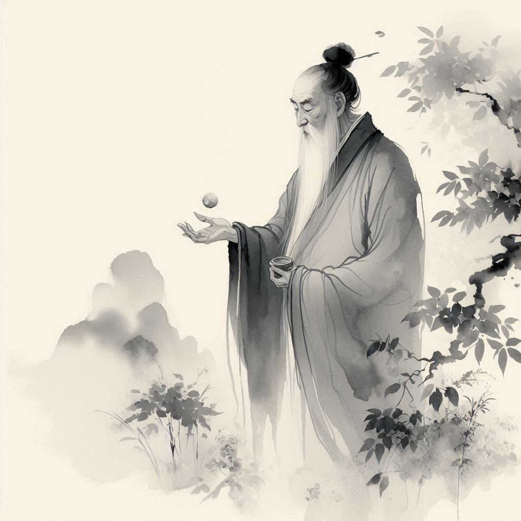 The words of the Tao: easy to know, but hard to practice. Wearing simple clothes while holding precious jade within.