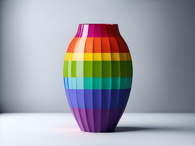 레인보우 컬러 도자기