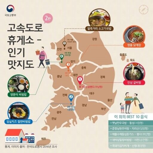 고속도로 휴게소 맛지도