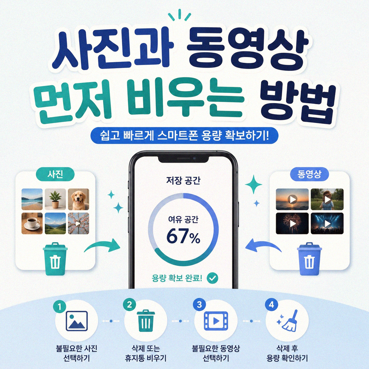 스마트폰 저장공간 부족할 때 비우는 법