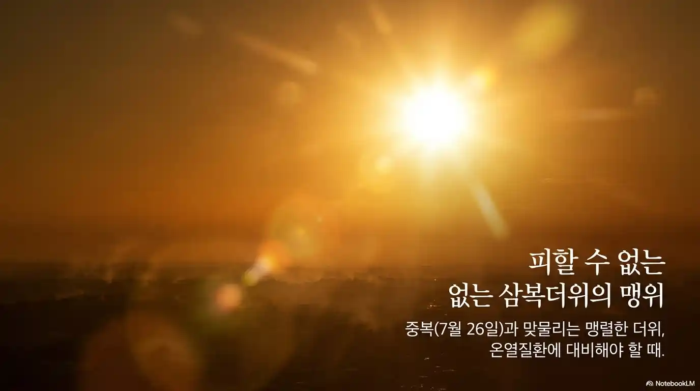 대서 폭염과 강한 햇볕으로 무더운 여름 날씨를 표현한 이미지