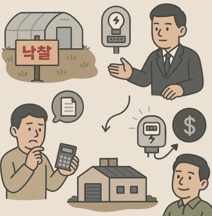 농사용 전력 낙찰 후 상용 전환