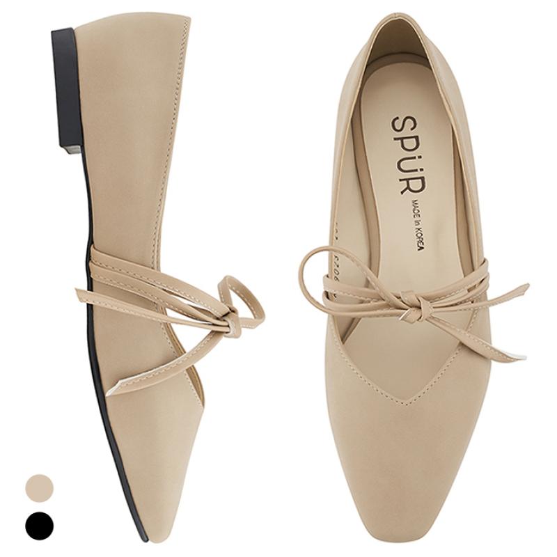 SPUR 스퍼 Tie up a ribbon flat 2컬러 MF9023