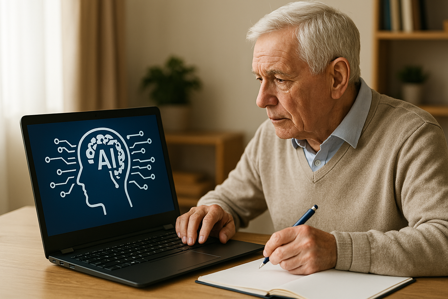 은퇴후 인공지능 공부하는 모습