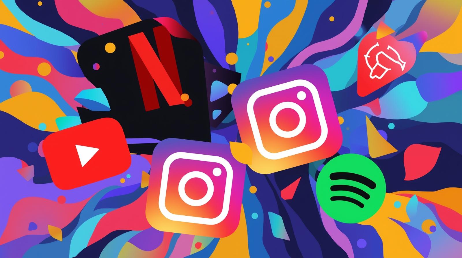 유튜브, 넷플릭스, 인스타그램, 스포티파이...
