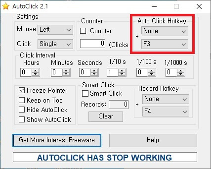 오토마우스 AutoClick 2.1 다운로드 및 사용 방법5