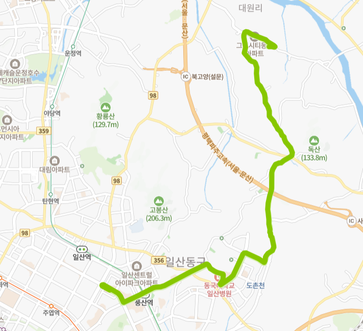 고양-파주-87번-버스-노선-지도