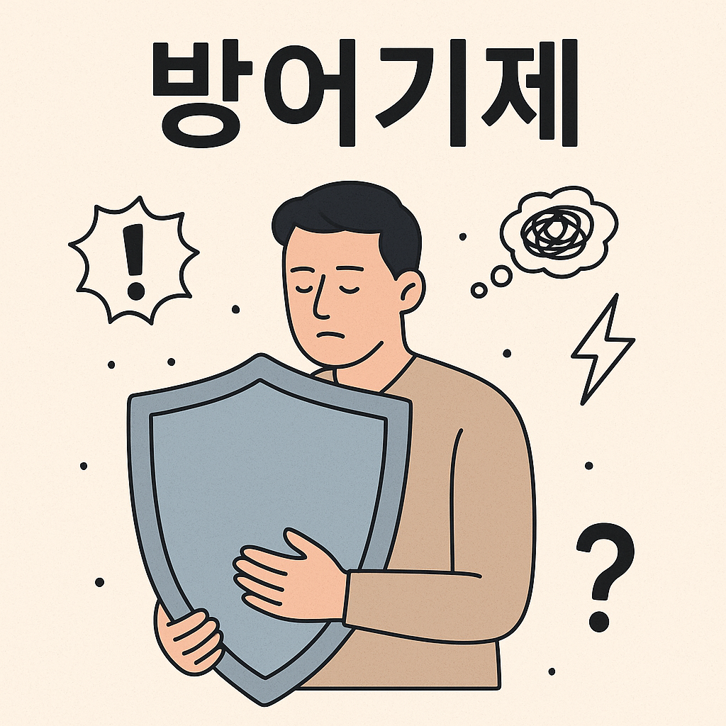 방어기제를 표현한 이미지