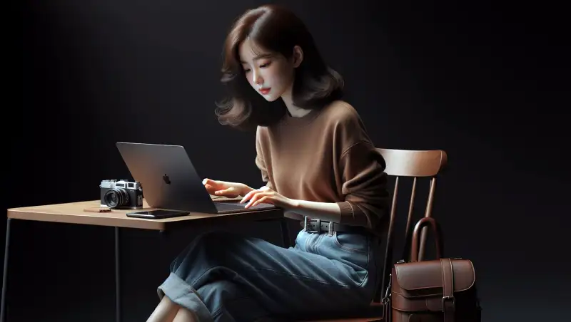 노트북으로-티스토리-자동목차-만드는-여성의-모습