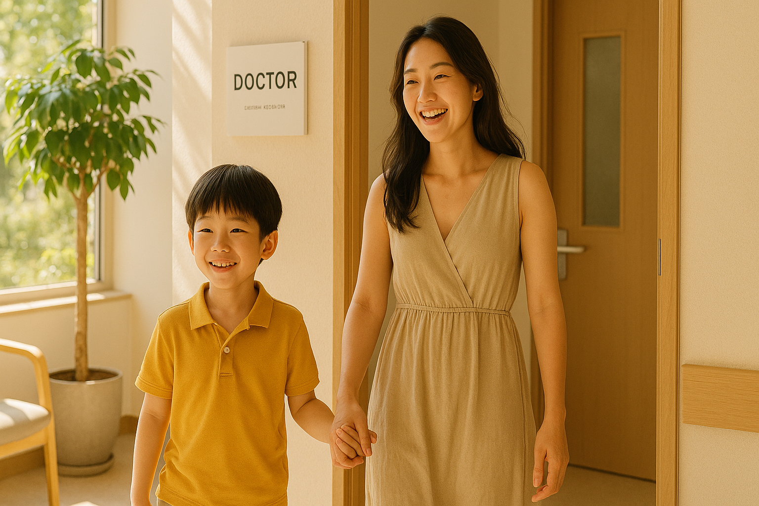 병원 진료를 받은 어린이와 보호자