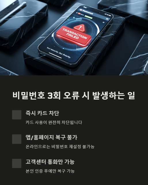 비밀번호 3회 오류 시 발생하는 일