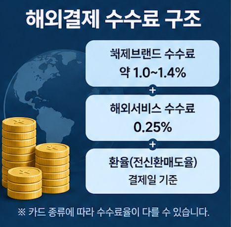 KB카드 해외결제 환율과 해외 수수료 계산방법