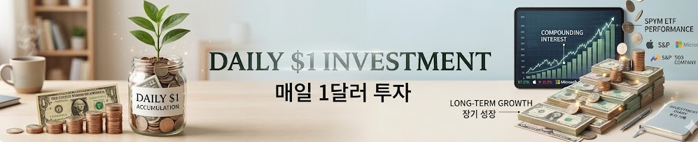 SPYM ETF 매일 1달러 적립식 투자 효과 시각화